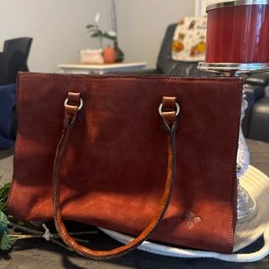 Patricia Nash leather Primrose Satchel shoulder purse in Fox color Nubuck